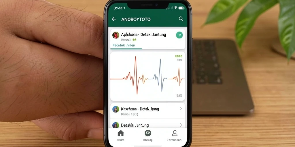 Tampilan antarmuka ANOBOYTOTO untuk pemantauan detak jantung yang intuitif.