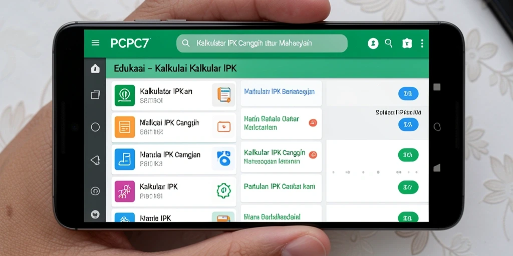 Tampilan antarmuka aplikasi Kalkulator IPK yang user-friendly.