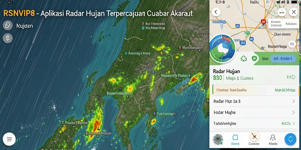 Tampilan antarmuka radar hujan RSNVIP8 yang informatif dan menarik.