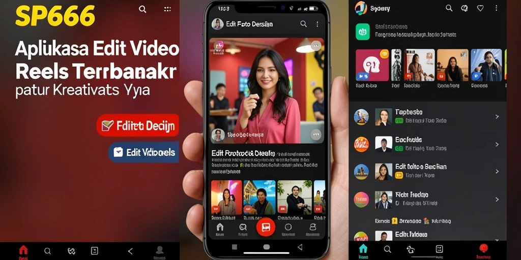 Antarmuka SP666 yang user-friendly untuk Edit Video Reels.