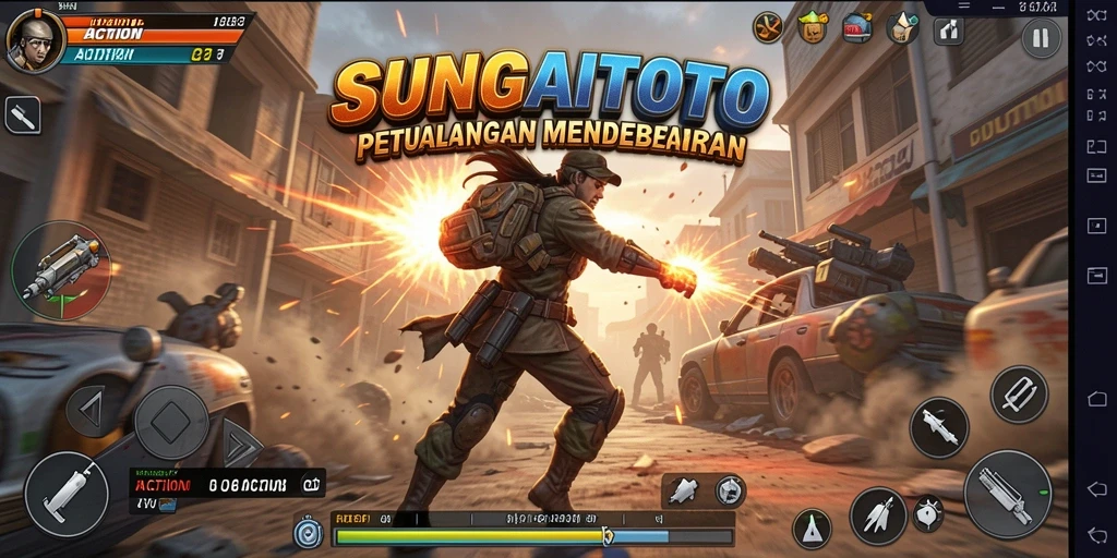 Tampilan antarmuka <strong>SUNGAITOTO</strong> yang dinamis saat bertarung.
