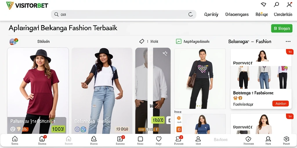 Antarmuka pengguna aplikasi VISITORBET yang menarik dan fungsional.