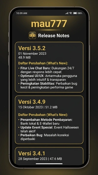 Riwayat Versi Mau777 untuk Android Pengguna Indonesia